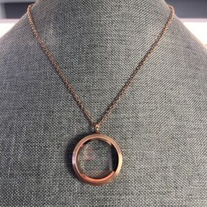 Chic 24k plated Rose Gold Floating Charm Locket Necklace